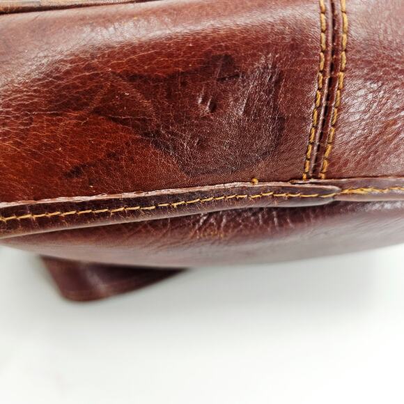 Vintage 80's David Dart Brown Pebbled Leather Crossbody Bag Purse Minimallist - Picture 16 of 16